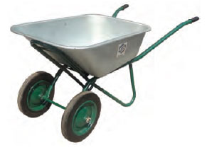 Galvanized Double Wheel Barrow