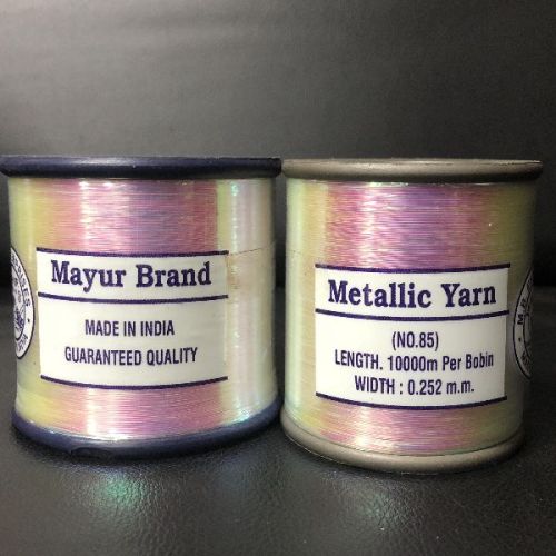 Rainbow Metallic Yarns, For Embroidery, Hand Knitting, Feature : Anti-Pilling