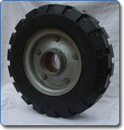 Cushion Tyred Wheels With M S and C I Plate