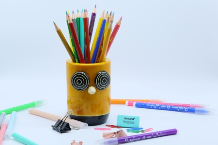 Owl Pen Holder Yellow