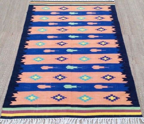 Rectangular Jute Designer Durries, For Floor, Home, Hotel, Etc., Size : As Order