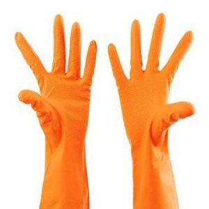 Dotted Household Rubber Hand Gloves, Technics : Machine Made