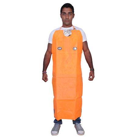 PVC Apron Orange Fluorescent ( Special With Lock )