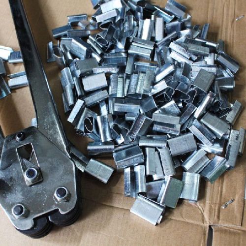 Polished Metal Steel Strapping Clips, Length : 3-4inch