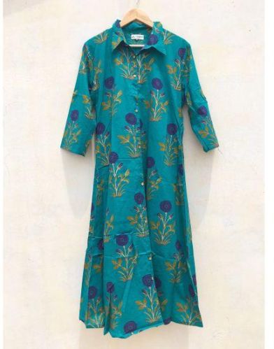 Printed Cotton Ladies Kurta, Size : M