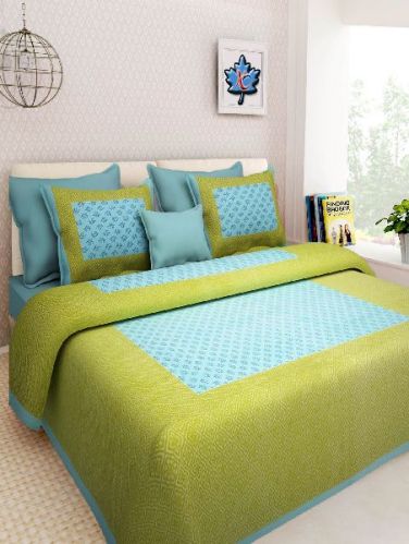 Green Colour Floral PrintsBedsheetcotton Bedsheetjaipuri Bedsheet