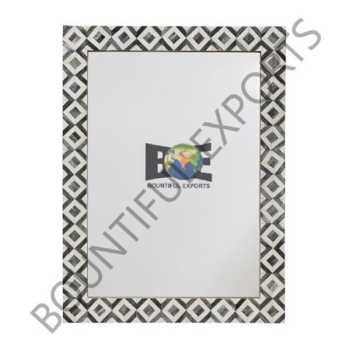 Polished Printed Bone Inlay Mirror Frame, Shape : Rectangular