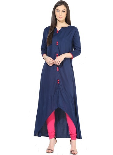 3/4th Sleeves Rayon Kurtis, Pattern : Embroidered