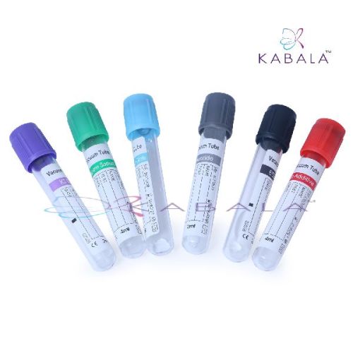 PET Blood Collection Tube, Color : RED CAP PURPLE CAP