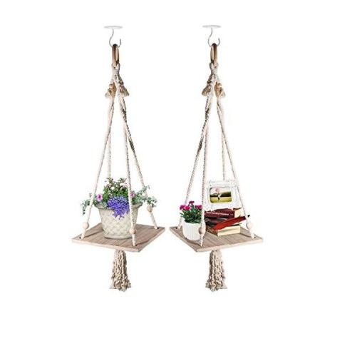 Wood Macrame Hanging Shelves, For Gift Items, Style : Handmade