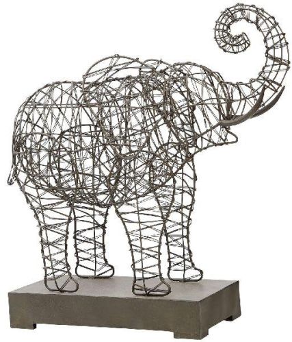 Decorative Iron Elephant Sculpture, Color : Brown