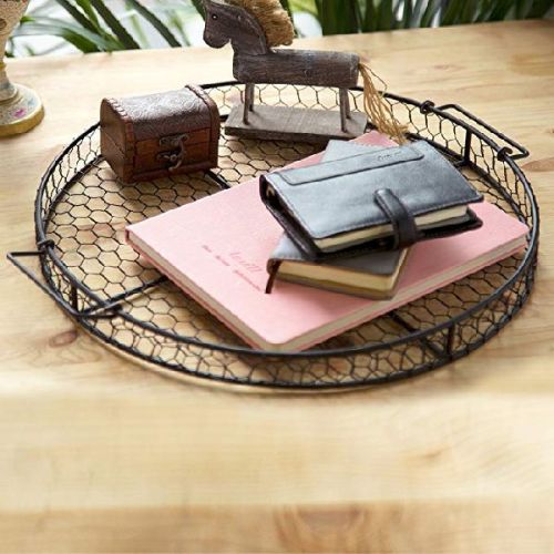 Iron Oval Shape Basket, For Decoration, Feature : Rust Proff