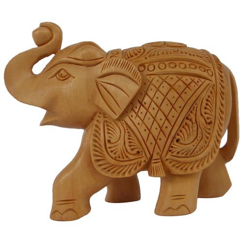 IEH Wooden Elephant Statue, For Home Office Decor, Gift