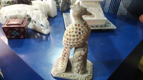 IEH Marble Peacock Statue