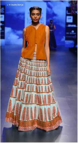 L-15 Dezire Orange Lehenga