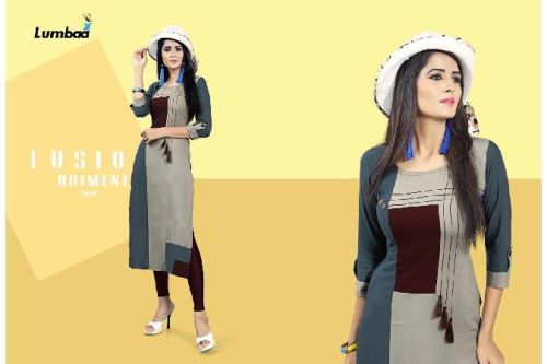 Lumbaa Rayon Fabric Plain Long Kurti, Size : S, M, XL