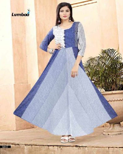Lumbaa Cotton Fabric Plain Western Gown 1, Feature : Soft Texture