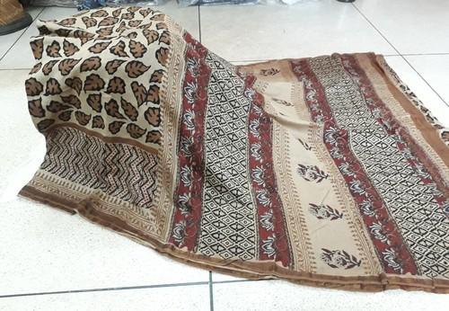 Hand Block Printed Chanderi Saree, Saree Length : 6.3 M (with Blouse Piece)