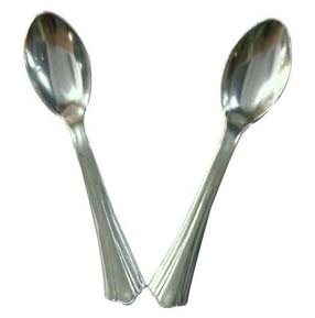 Silver Coated Plastic Spoons