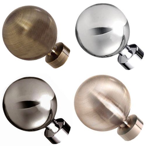 Round Metal Curtain Finials, Color : Metallic