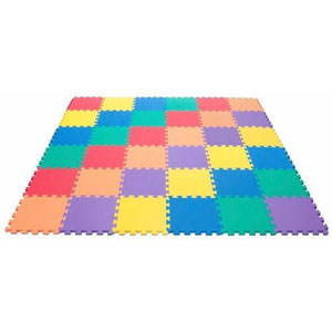 Swastik Square Puzzle Rubber Floor Mat, Color : Multicolor