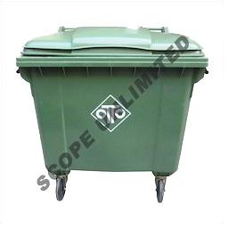 HDPE INJECTION MOULDED Four Wheeled Bin, Size : 1100Ltr.