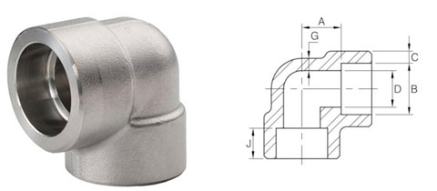 SOCKET WELD 90 DEGREE ELBOW, Size : 1/8' NB TO 4' NB