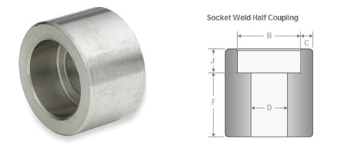SOCKET WELD HALF COUPLING, Size : 1/8' NB TO 4' NB
