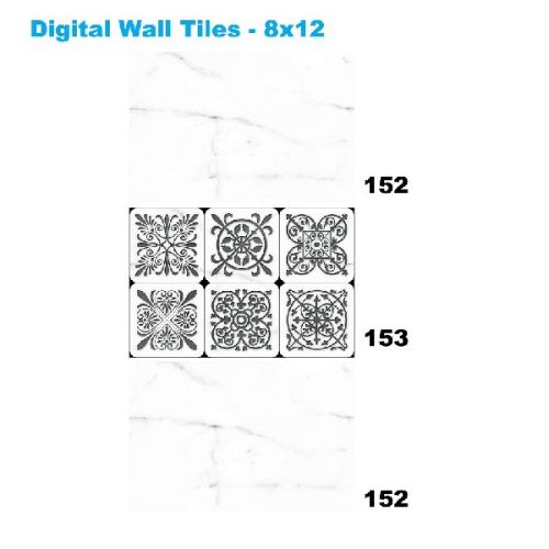 White Bathroom Digital Wall Tiles 152