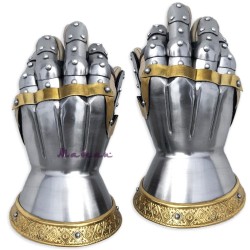 Plain Iron Medieval Knight Armour Gloves, Size : Standard