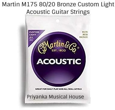 Martin M175 80/20 Bronze Custom Light Acoustic Guitar Strings