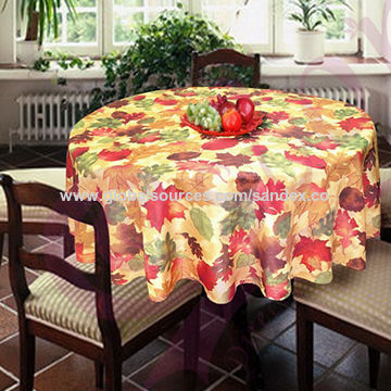 100% Polyester Round Table Cloth, Size : 60x120, 70x108, 90x108cm