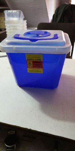 Rectangular Disposable Sharp Container 5 LTRS, For Disposing Medical Waste, Pattern : Plain