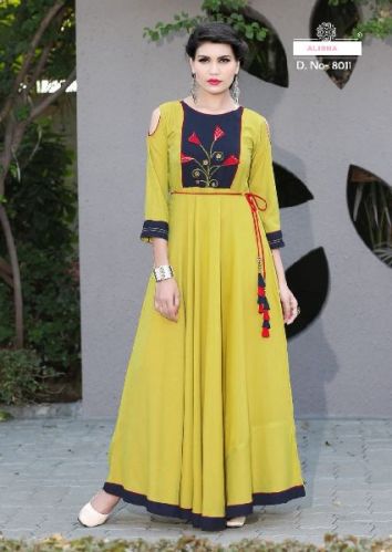 Plain Ladies Rayon Kurtis, Occasion : Casual Wear, Party Wear, Wedding Wear