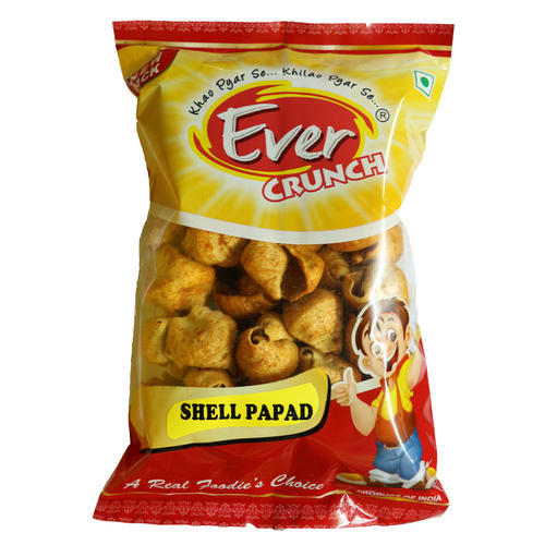 Evercrunch Snacks Sago Starch 40-250 Grams Red Chilli Shell Papad, Shelf Life : 3months