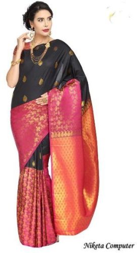 Embroidered Brocade Art Silk Sarees, Feature : Comfortable, Easily Washable, Skin Friendly