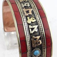 Metal Buddhist Mantra Cuff Bracelet Casual, Gender : Female