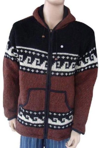 Checked Jacquard Knitting Men Jackets L, XL, XXL