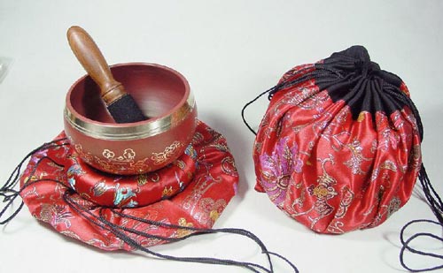 Non Coated Brass Singing Bowel Gift Set, Packaging Type : Golden