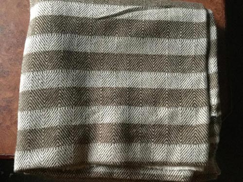 Stripes Woolen Blanket 52 x 78Inches, Technics : Weaving