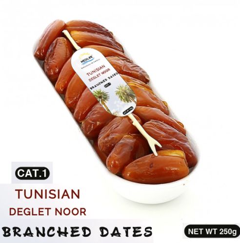Branched Dates Deglet Nour , 250gr Tray