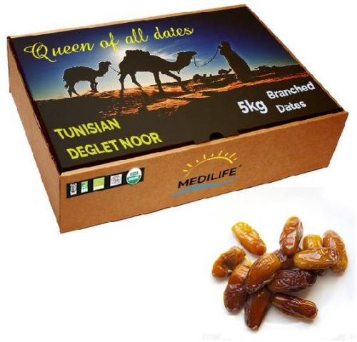 Organic Branched Dates Deglet Nour 5 Kg Carton Box