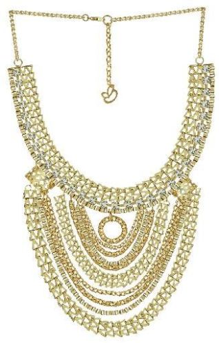 Golden Goddess Metal and Stone Multilayered Choker (24992)