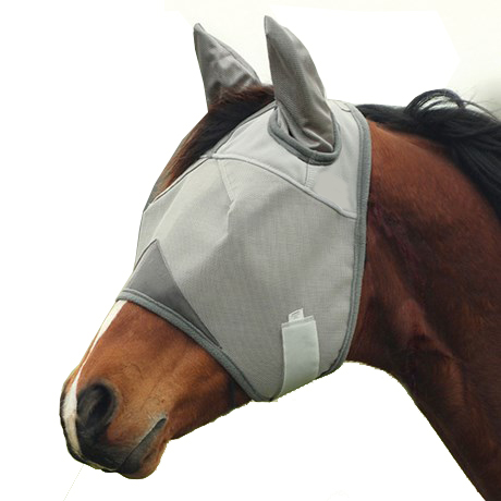 Fly Mask Standard With Ear, Color : Light Grey  