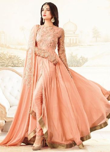 Georgette Anarkali Suit (PT-5289), Size : M, XL