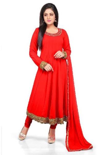 Georgette Anarkali Suit (PTAS-1025), Size : M, XL