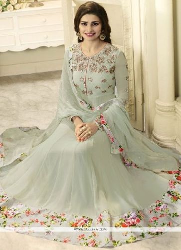 Georgette Anarkali Suit (PTAS-1026), Size : M, XL