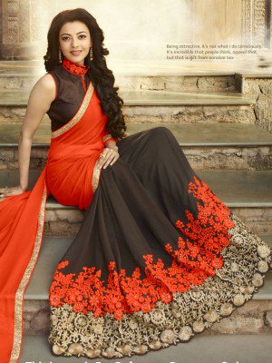 Embroidered Georgette Saree (PT-270), Feature : Comfortable, Easily Washable, Impeccable Finish