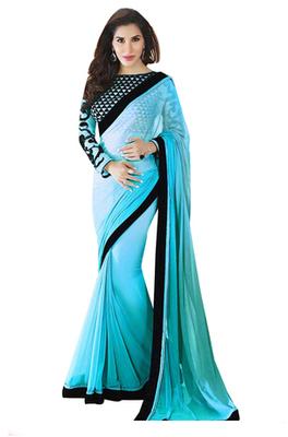 Plain Georgette Saree (PT-273), Feature : Comfortable, Easily Washable, Skin Friendly