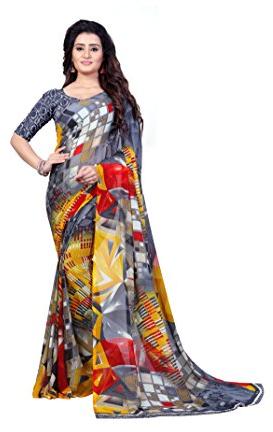 Plain Georgette Saree (PT-303), Feature : Comfortable, Easily Washable, Impeccable Finish